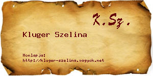 Kluger Szelina névjegykártya